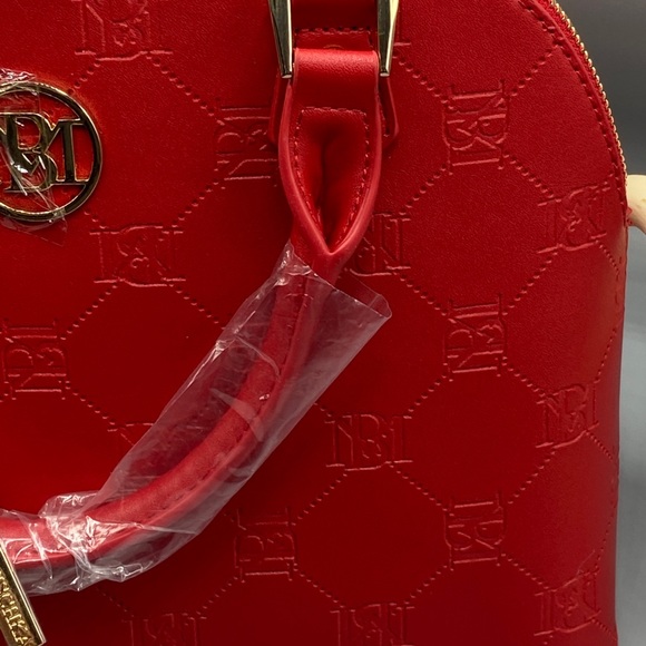 Badgley Mischka Red Logo Satchel Purse - Picture 5 of 7
